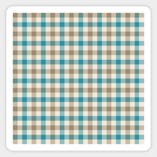 Classic Gingham Check in teal and turquoise Sticker